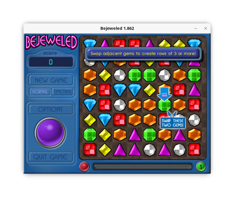Gameplay de Bejeweled
